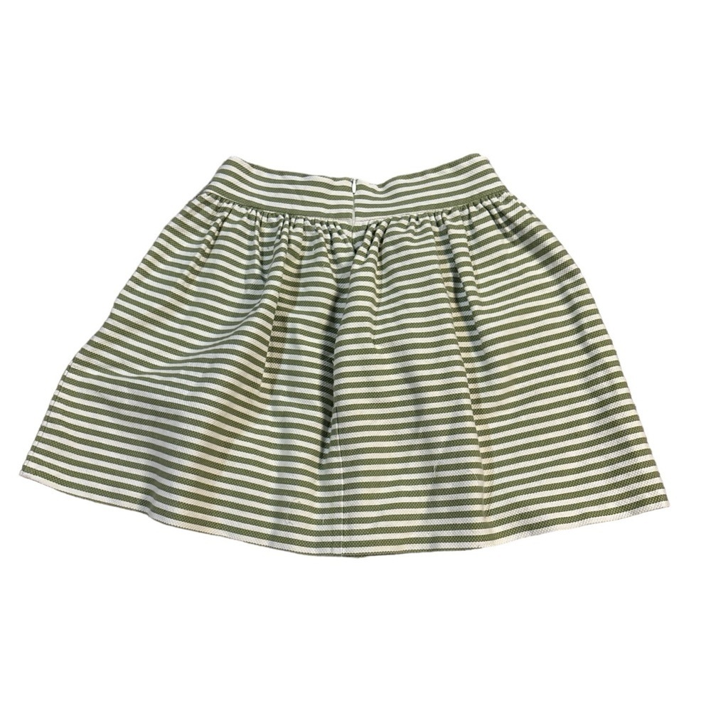 Anthropology Pins and Needles Pleated Miniskirt Green and White Stripes Size 4 - Picture 8 of 8